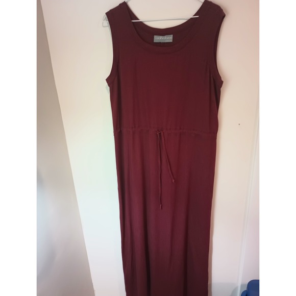 Carol Anderson Dresses & Skirts - Carol Anderson Sleeveless Maxi Dress – Burgundy – Drawstring Waist – No Size Tag